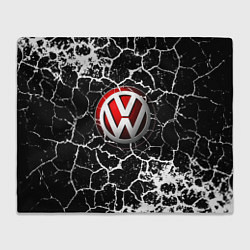 Плед флисовый Volkswagen Трещины, цвет: 3D-велсофт