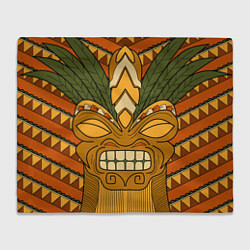 Плед флисовый Polynesian tiki ANGRY, цвет: 3D-велсофт