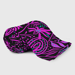 Плед флисовый Purple flowers pattern, цвет: 3D-велсофт — фото 2