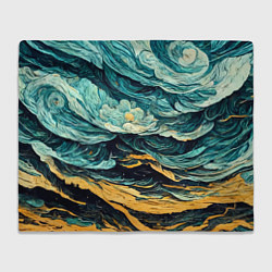 Плед флисовый Пейзаж в стиле Ван Гога, цвет: 3D-велсофт