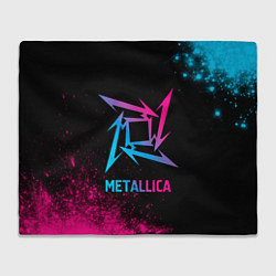 Плед флисовый Metallica - neon gradient, цвет: 3D-велсофт