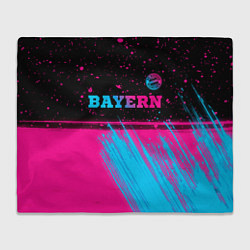 Плед флисовый Bayern - neon gradient: символ сверху, цвет: 3D-велсофт