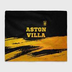 Плед флисовый Aston Villa - gold gradient: символ сверху, цвет: 3D-велсофт