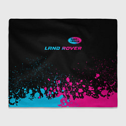 Плед флисовый Land Rover - neon gradient: символ сверху, цвет: 3D-велсофт