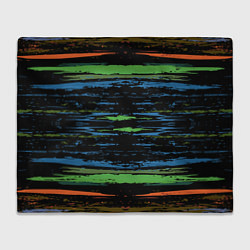Плед флисовый Мазки цветной краской paint strokes abstract, цвет: 3D-велсофт