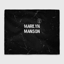 Плед флисовый Marilyn Manson glitch на темном фоне: символ сверх, цвет: 3D-велсофт