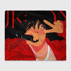 Плед флисовый BTS JK ON, цвет: 3D-велсофт
