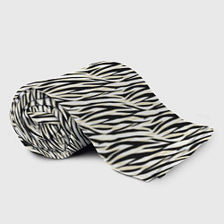 Плед флисовый Тигровый полосатый узор-черные, бежевые полосы на, цвет: 3D-велсофт — фото 2