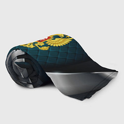 Плед флисовый Герб России из золота, цвет: 3D-велсофт — фото 2