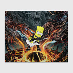Плед флисовый Барт Симпсон - соло на гитаре, цвет: 3D-велсофт