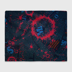 Плед флисовый Красные чернила на газете, цвет: 3D-велсофт