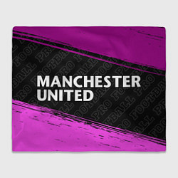Плед флисовый Manchester United pro football: надпись и символ, цвет: 3D-велсофт