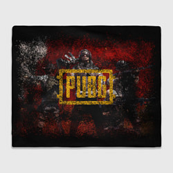Плед флисовый PUBG red theme, цвет: 3D-велсофт