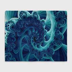 Плед флисовый Закрученный синий фрактал, цвет: 3D-велсофт