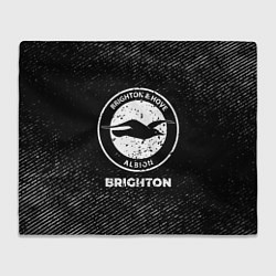 Плед флисовый Brighton с потертостями на темном фоне, цвет: 3D-велсофт