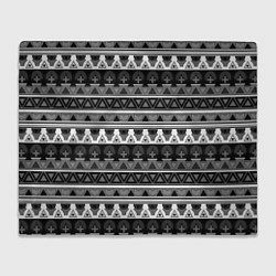 Плед флисовый Черно-белый скандинавский орнамент, цвет: 3D-велсофт