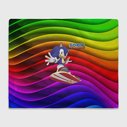 Плед флисовый Sonic - hedgehog - skateboarding - bands, цвет: 3D-велсофт