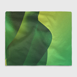Плед флисовый Зелёные абстрактные волны, цвет: 3D-велсофт