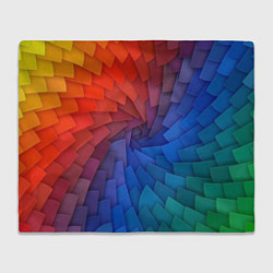 Плед флисовый Листы цветной бумаги, цвет: 3D-велсофт