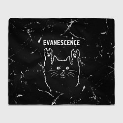 Плед флисовый Группа Evanescence и рок кот, цвет: 3D-велсофт