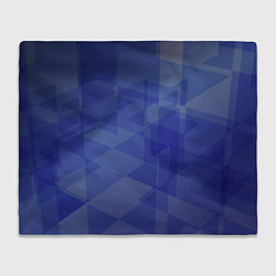 Плед флисовый Абстрактные синие прямоугольные фигуры, цвет: 3D-велсофт