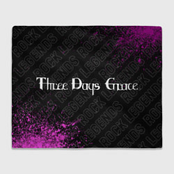 Плед флисовый Three Days Grace rock legends: надпись и символ, цвет: 3D-велсофт