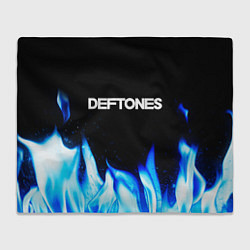 Плед флисовый Deftones blue fire, цвет: 3D-велсофт