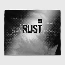 Плед флисовый Rust glitch на светлом фоне: символ сверху, цвет: 3D-велсофт