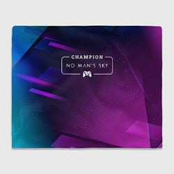 Плед флисовый No Mans Sky gaming champion: рамка с лого и джойст, цвет: 3D-велсофт