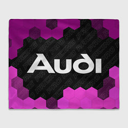 Плед флисовый Audi pro racing: надпись и символ, цвет: 3D-велсофт