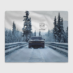 Плед флисовый Dodge in winter forest, цвет: 3D-велсофт
