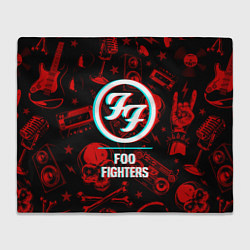 Плед флисовый Foo Fighters rock glitch, цвет: 3D-велсофт