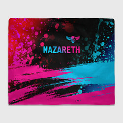 Плед флисовый Nazareth - neon gradient: символ сверху, цвет: 3D-велсофт