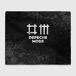 Плед флисовый Depeche Mode с потертостями на темном фоне, цвет: 3D-велсофт