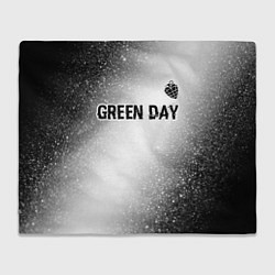 Плед флисовый Green Day glitch на светлом фоне: символ сверху, цвет: 3D-велсофт