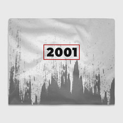 Плед флисовый 2001 - в красной рамке на светлом, цвет: 3D-велсофт