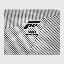 Плед флисовый Символ Forza Horizon на светлом фоне с полосами, цвет: 3D-велсофт