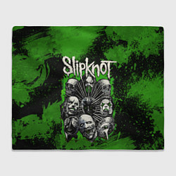 Плед флисовый Slipknot green abstract, цвет: 3D-велсофт