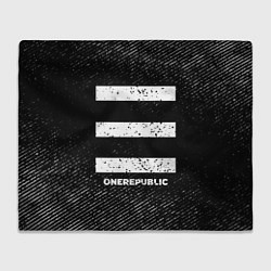 Плед флисовый OneRepublic с потертостями на темном фоне, цвет: 3D-велсофт