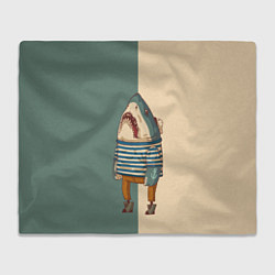 Плед флисовый Акула-моряк, цвет: 3D-велсофт