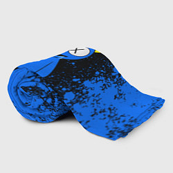 Плед флисовый Радужные друзья Синий - брызги краски, цвет: 3D-велсофт — фото 2