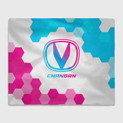 Плед флисовый Changan neon gradient style, цвет: 3D-велсофт