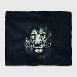 Плед флисовый Голова царя-зверей льва, цвет: 3D-велсофт