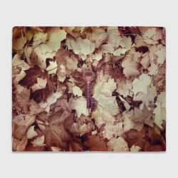 Плед флисовый Ключ правды осенних листьях, цвет: 3D-велсофт