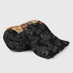 Плед флисовый Кот самурай - Якудза, цвет: 3D-велсофт — фото 2
