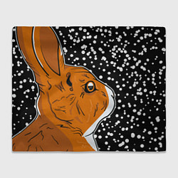 Плед флисовый Кролик и снег, цвет: 3D-велсофт