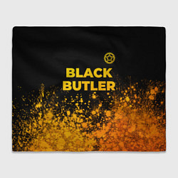 Плед флисовый Black Butler - gold gradient: символ сверху, цвет: 3D-велсофт