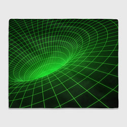 Плед флисовый Зелёная неоновая чёрная дыра, цвет: 3D-велсофт