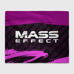 Плед флисовый Mass Effect pro gaming: надпись и символ, цвет: 3D-велсофт