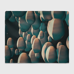 Плед флисовый Множество абстрактных летающих камней, цвет: 3D-велсофт